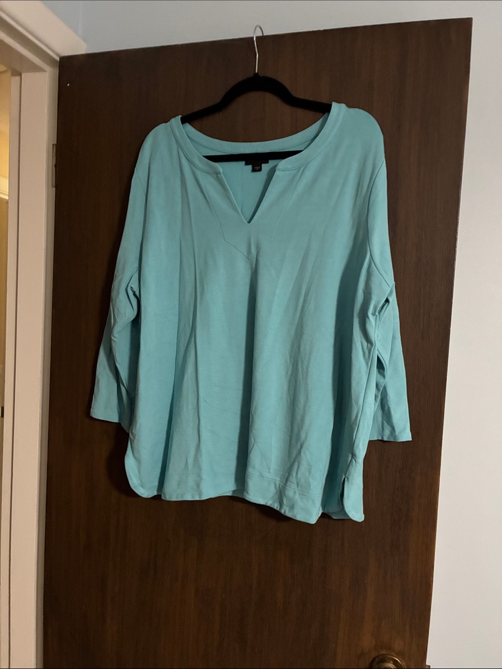 J Jill Aqua V-Neck Size 2X Women's Top